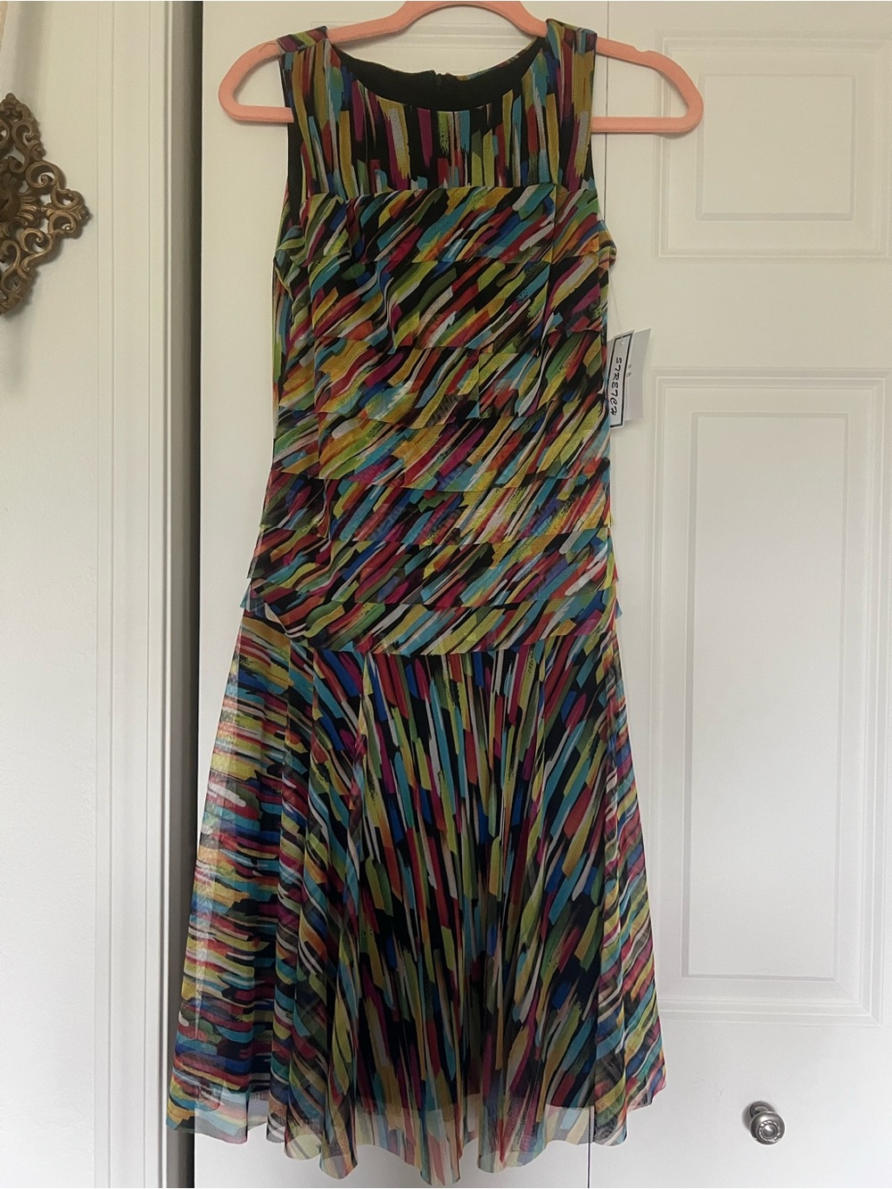 Multi-Color Sleeveless A-Line Dress